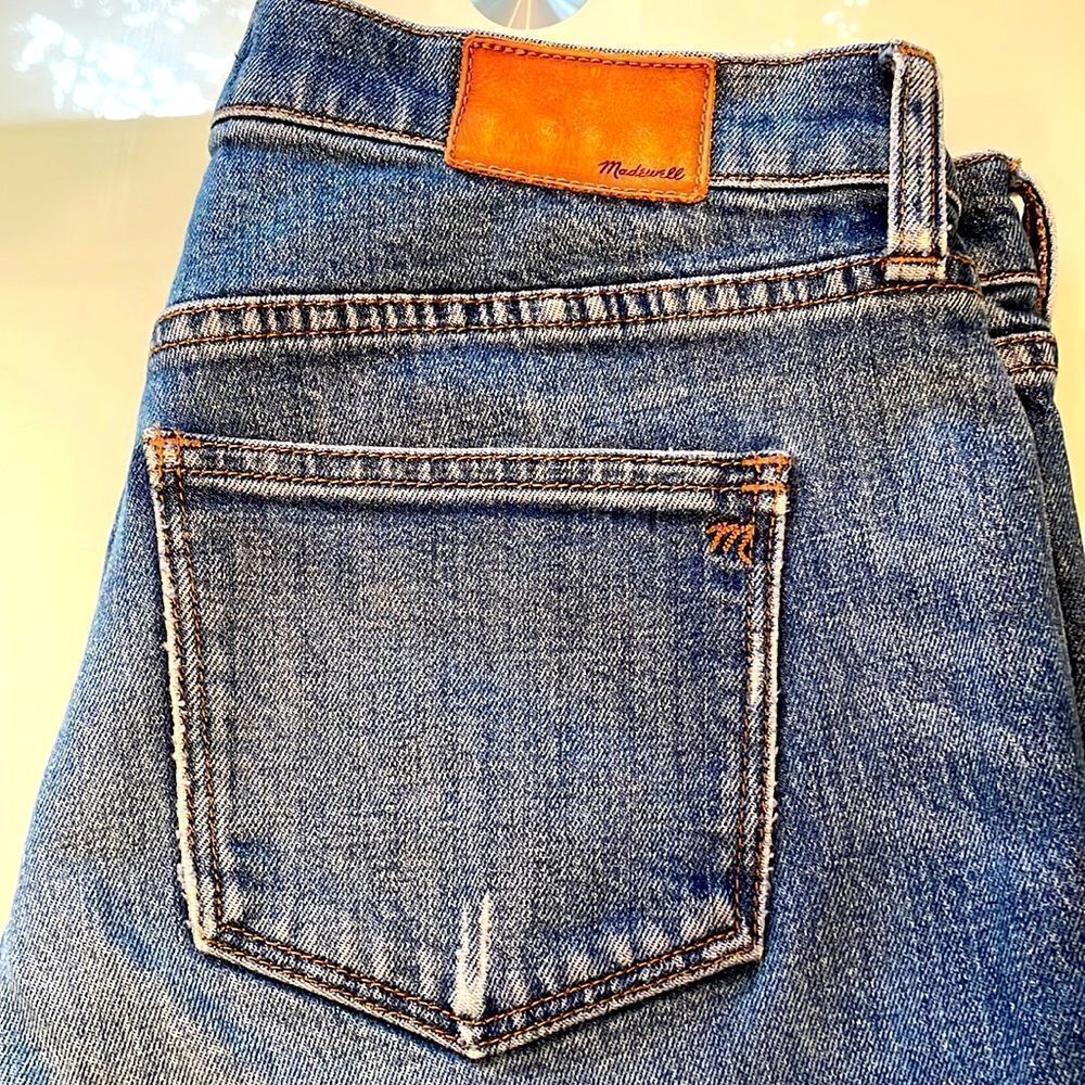 Madewell jeans 27 the slim boyjean blue distressed including crutch area